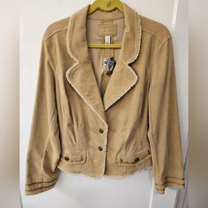 NWT - Venezia Cotton Stretch Tan Western Blazer - Size 14/16